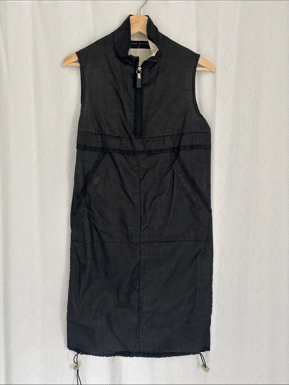 Karen Millen Black Cotton Utility Dress